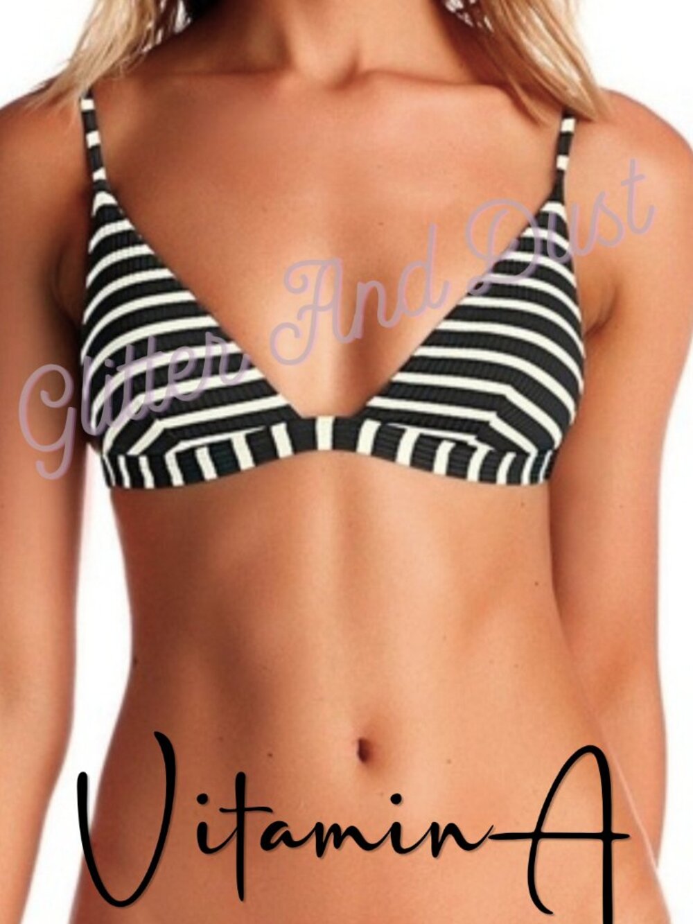 Vitamin A Moss Marin Striped Bikini Top